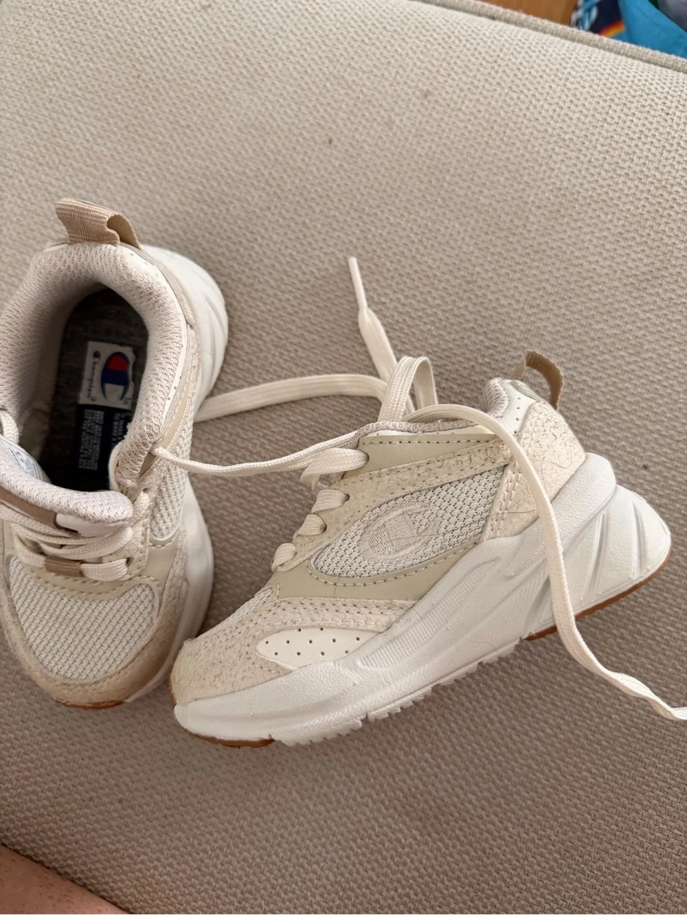 Champion Kids Cream & White Chunky Athletic Sneakers